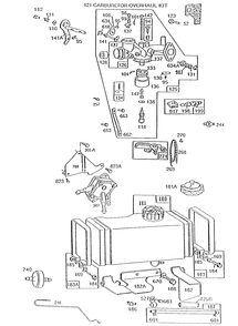 Carburetor And Fuel Tank Assembly Diagram and Parts List for 193702-0164-XX  Briggs and Stratton Engine